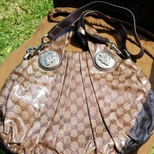 Gucci GG Crystal Coated Canvas Med Hysteria Hobo